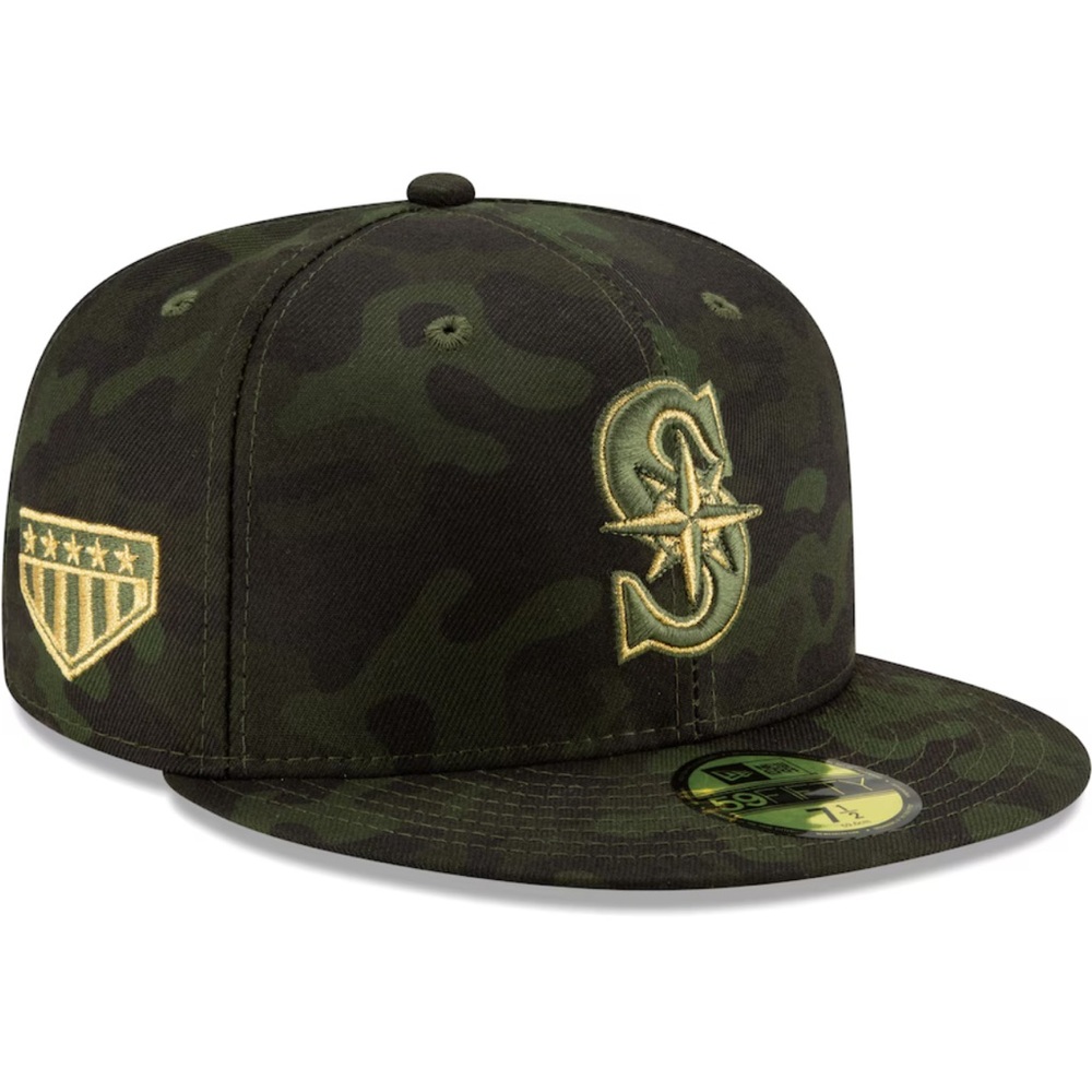 Seattle Mariners | New Era MLB Armed Forces  Day | Green + Gold Camo Fitted Hat